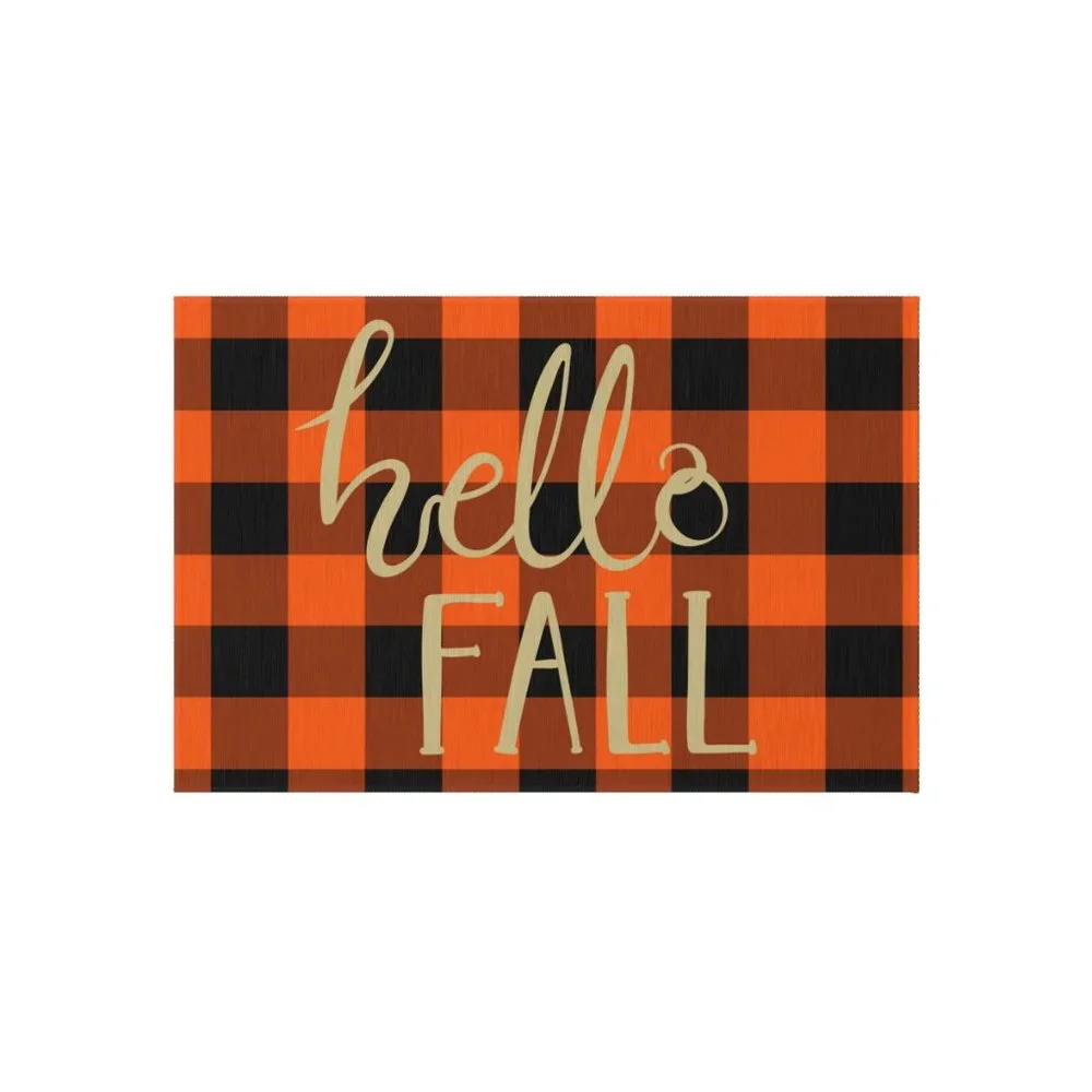 Hello Fall Outdoor Rug, Front Porch Rug, Fall Rug, Hello Fall Rug, Fall Welcome - Picture 2 of 4